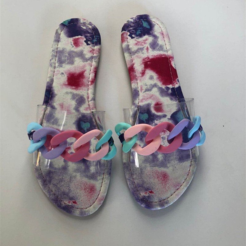 Candy Color Fashion Chain Women's Sandals And Slippers