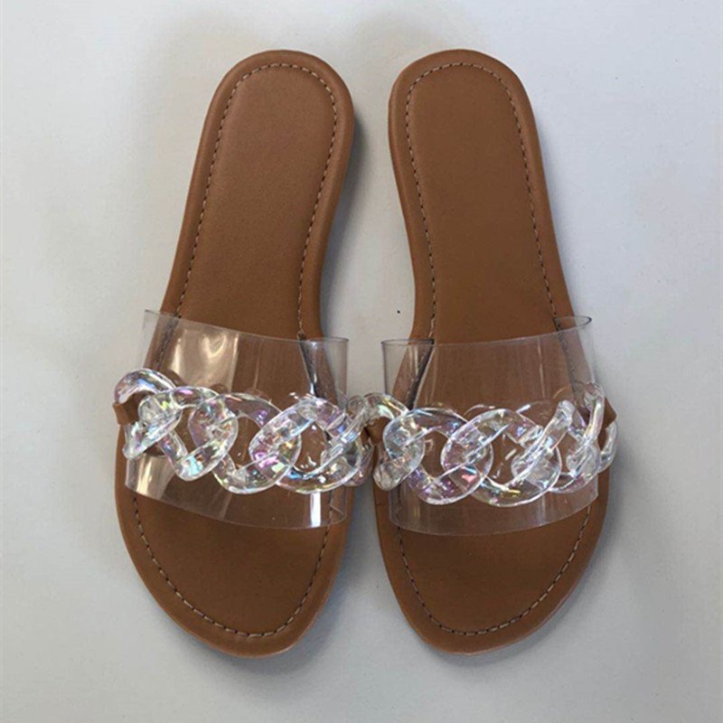 Candy Color Fashion Chain Women's Sandals And Slippers