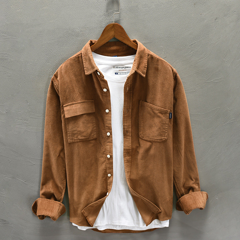 Cotton Long-Sleeved Shirt Casual Men's Jacket