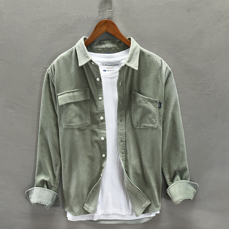 Cotton Long-Sleeved Shirt Casual Men's Jacket