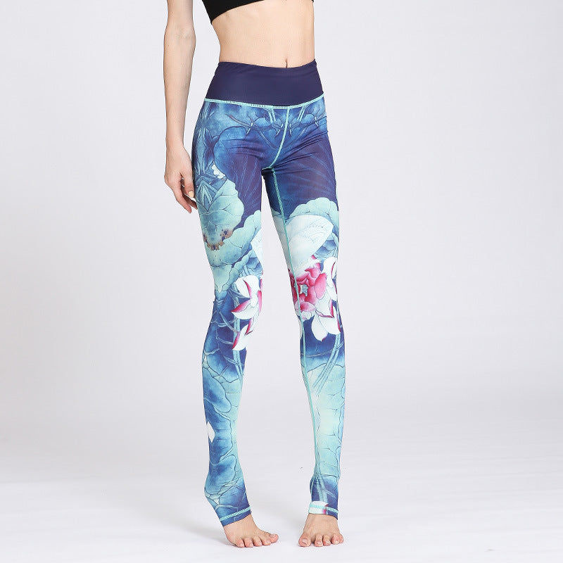 European And American Printed Sportswear Slim Yoga Fitness Pants