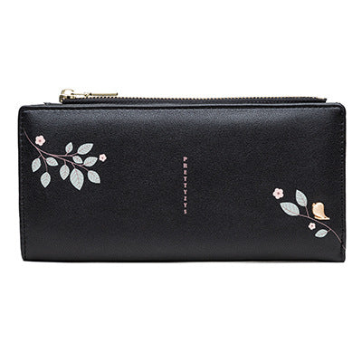 Printing Zipper Folding Wallet, Multi-Card Position PU Student Wallet, Wallet