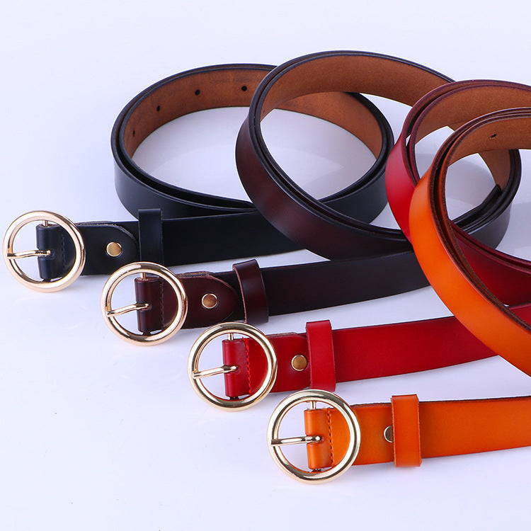 Leather Belt Female Round Head Pin Buckle