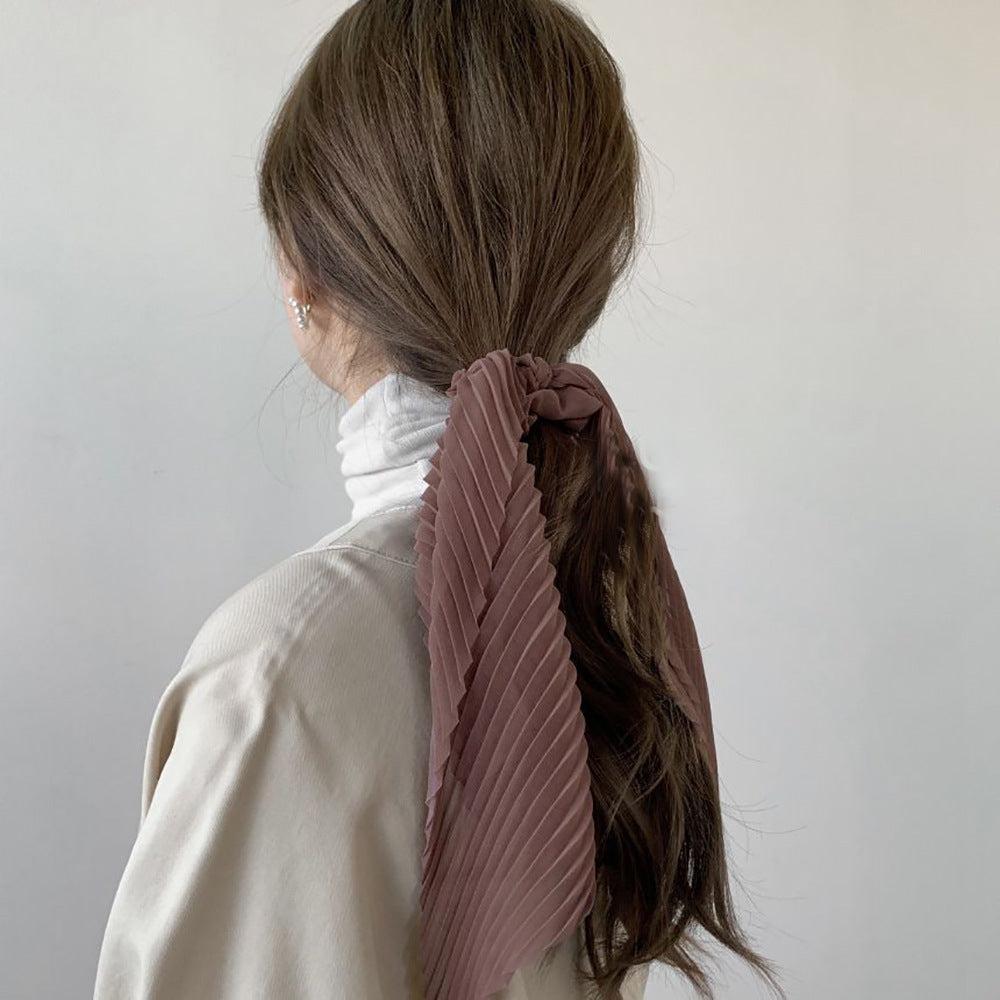 Corduroy Solid Color Long Streamer Hair Circle