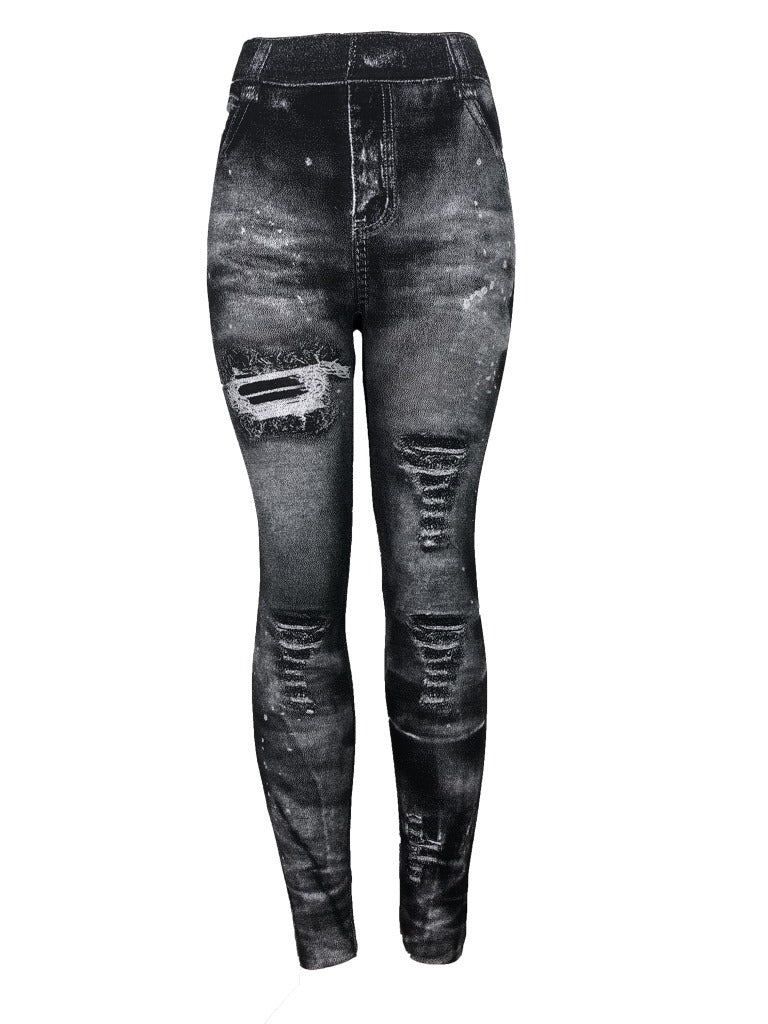 Foreign Trade Denim Leggings til Kvinder