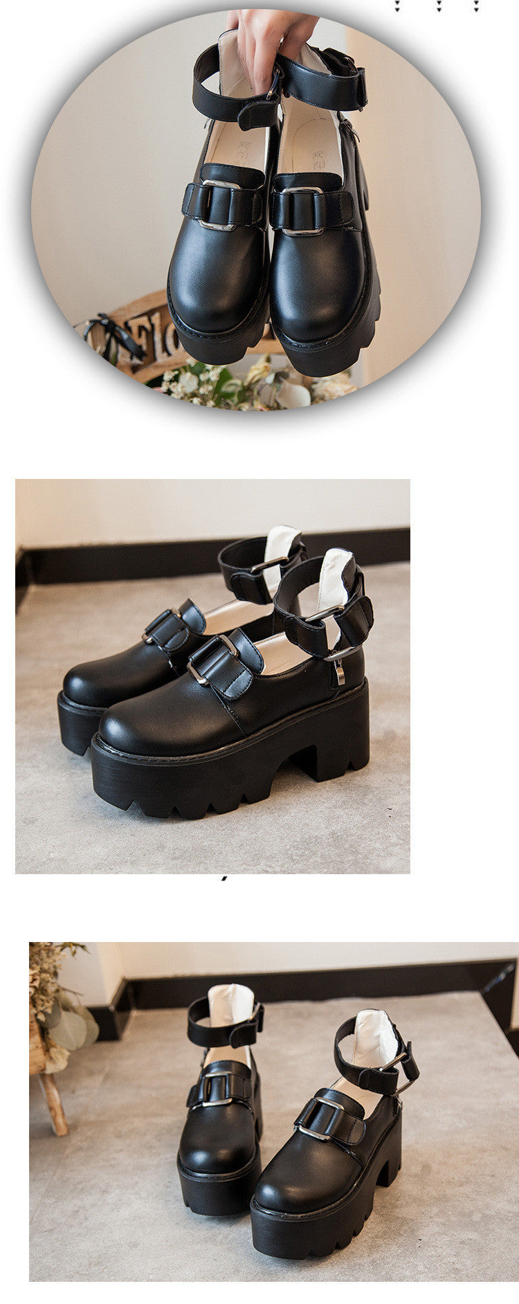 Thick Heel Lolita Shoes Retro Round Toe Doll Shoes Japanese Trifle Sole