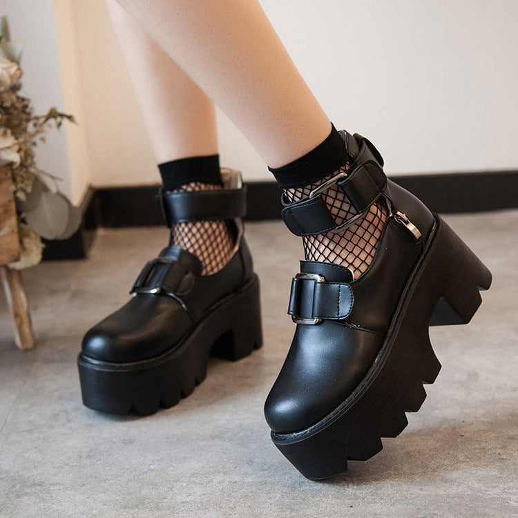Thick Heel Lolita Shoes Retro Round Toe Doll Shoes Japanese Trifle Sole