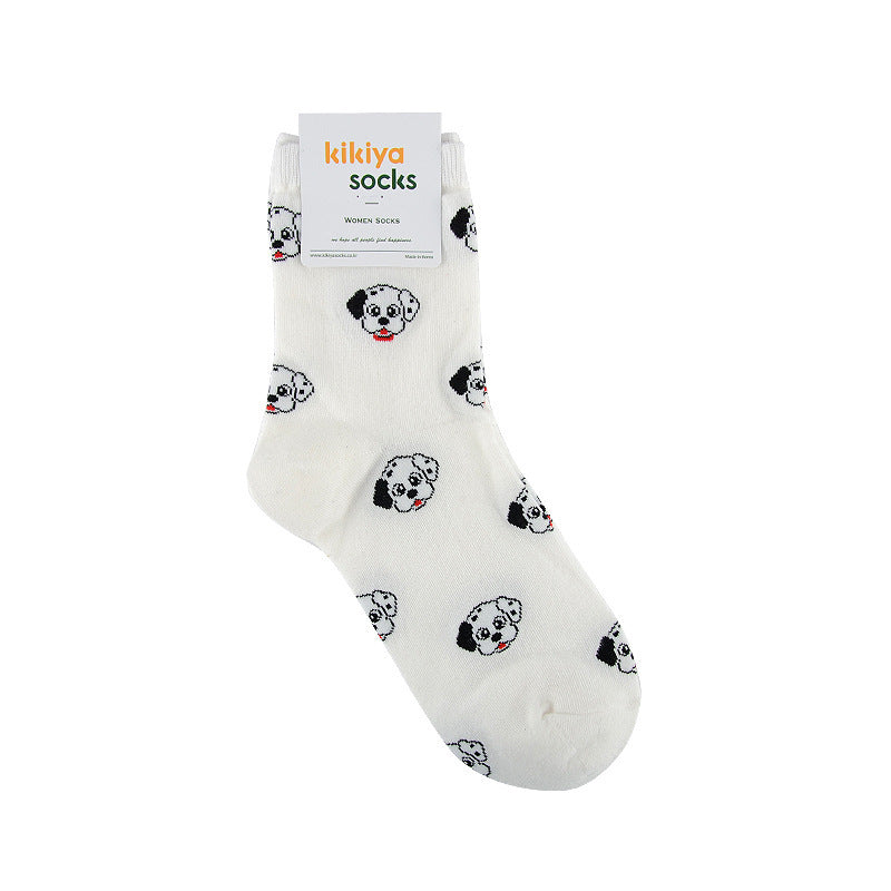 Korean Version Of The Autumn And Winter Tube Red Cute Puppy Cartoon All-Match Stockings