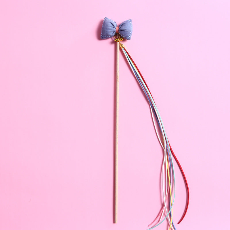 Three-Dimensional Bow Rainbow Tassel Bells Fairy Cat