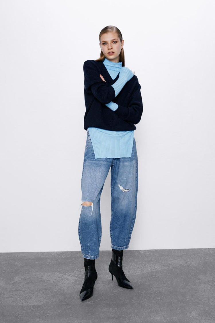 Casual Design Slim-Fit Ripped All-Match Jeans