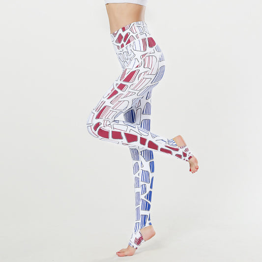 New Printed Yoga Pants Women's High Waist Tight Sports Pants Outdoor Leisure Fitness Trousers Stepping Yoga Pants Wholesale