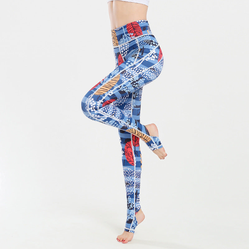 New Printed Yoga Pants Women's High Waist Tight Sports Pants Outdoor Leisure Fitness Trousers Stepping Yoga Pants Wholesale
