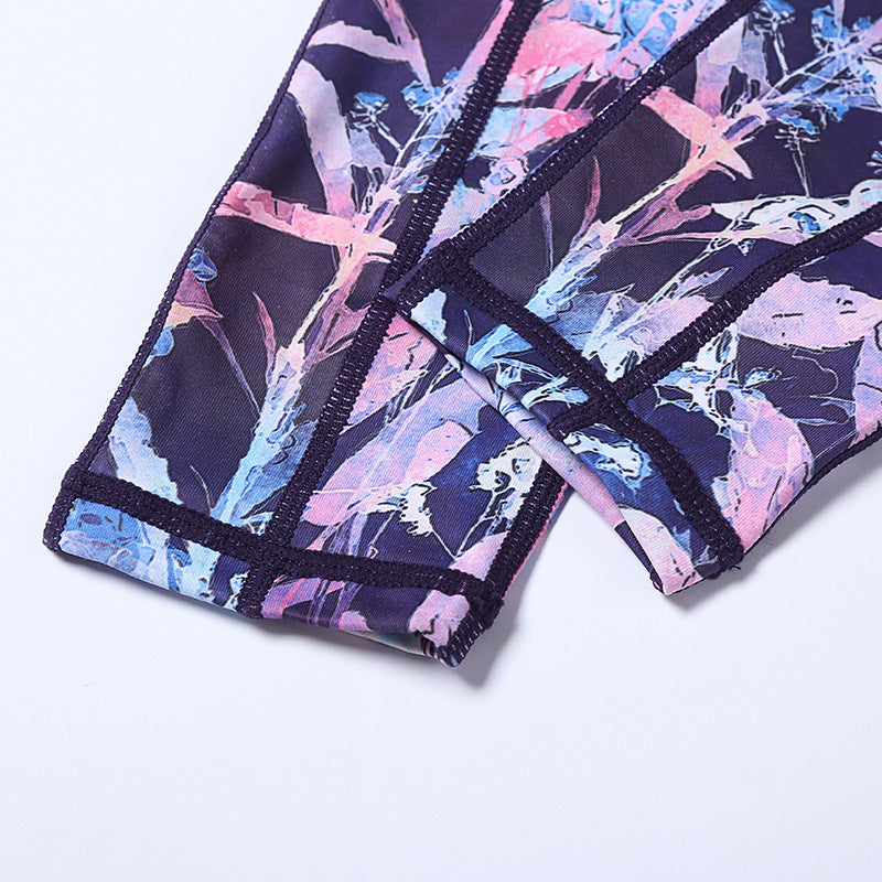 New Printed Yoga Pants Women's High Waist Tight Sports Pants Outdoor Leisure Fitness Trousers Stepping Yoga Pants Wholesale