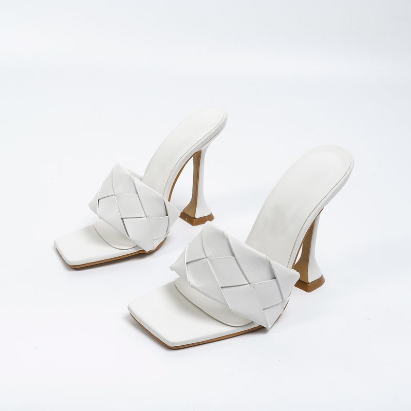 Sandals And Slippers Woven Wine Glass With Thick High Heels