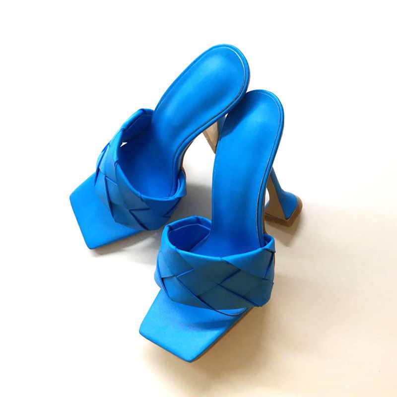 Sandals And Slippers Woven Wine Glass With Thick High Heels