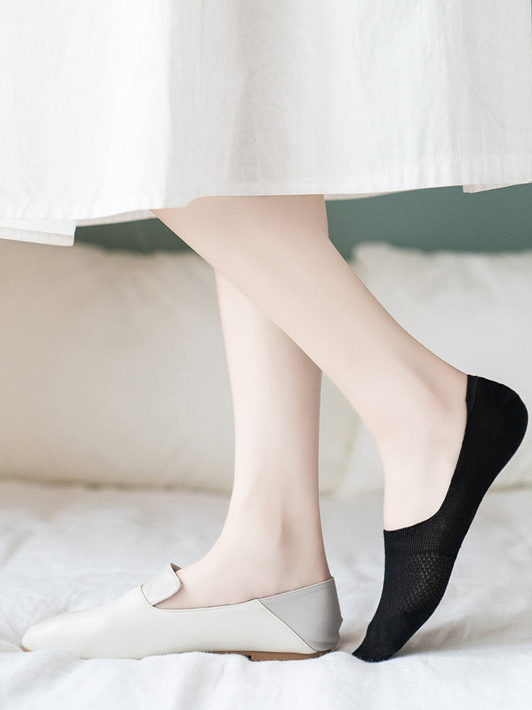 Socks Female Spring And Summer Boat Socks Pure Cotton Silicone Non-Falling Heel Socks Shallow Mouth Non-Slip Invisible Spring And Autumn Ins Tide Thin Section