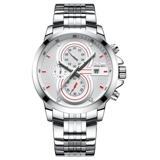 New Men's Business Fashion Stainless Steel Band Quartz Watch