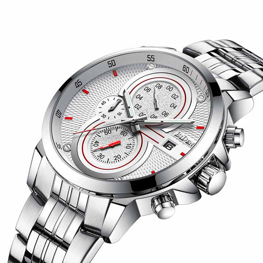 New Men's Business Fashion Stainless Steel Band Quartz Watch