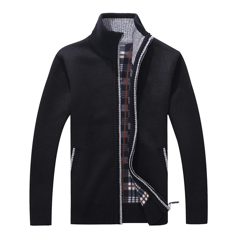 Men's Plus Feece Stand Collar Padded Sweater