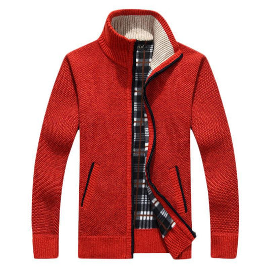 Men's Plus Feece Stand Collar Padded Sweater