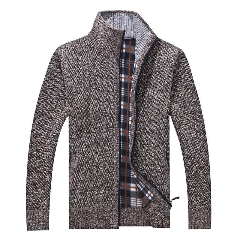 Men's Plus Feece Stand Collar Padded Sweater