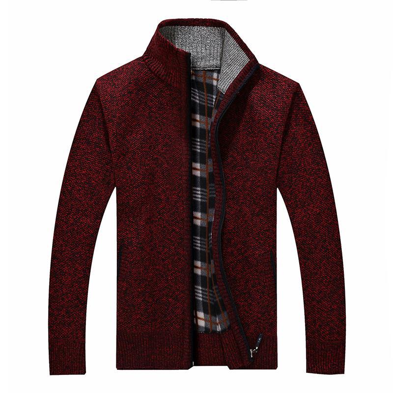 Men's Plus Feece Stand Collar Padded Sweater