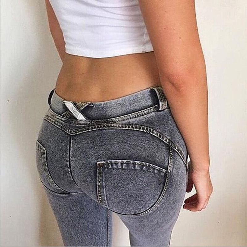 Slim Slimming Hips Fake Pocket Leggings Smoky Gray Foot Pants
