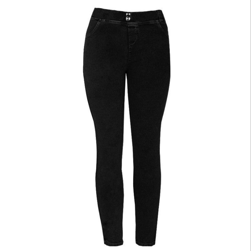 Slim Slimming Hips Fake Pocket Leggings Smoky Gray Foot Pants