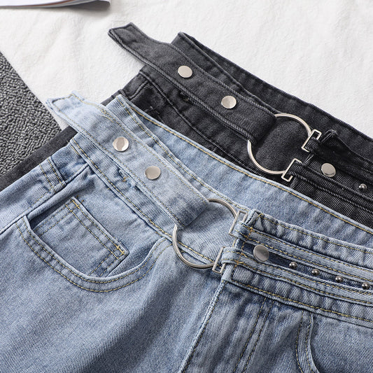 Women's Loose Denim Shorts With Ripped Holes