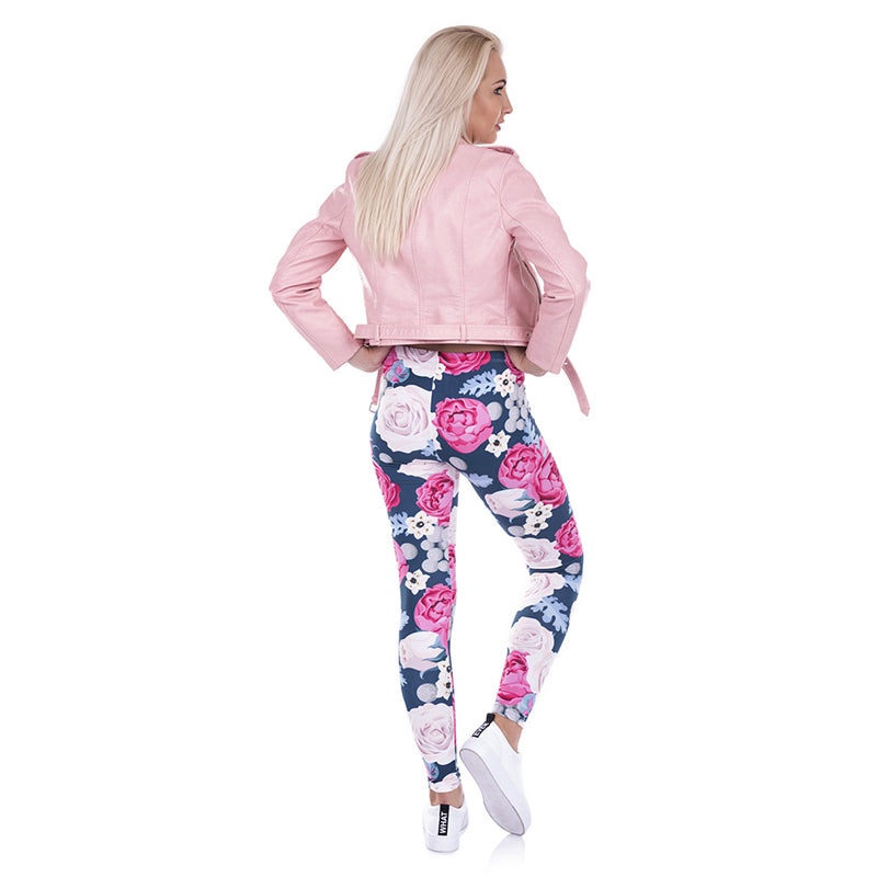 EBAY Amazon Women's WISH Hot Selling Style Peony Print Leggings Yoga Pants