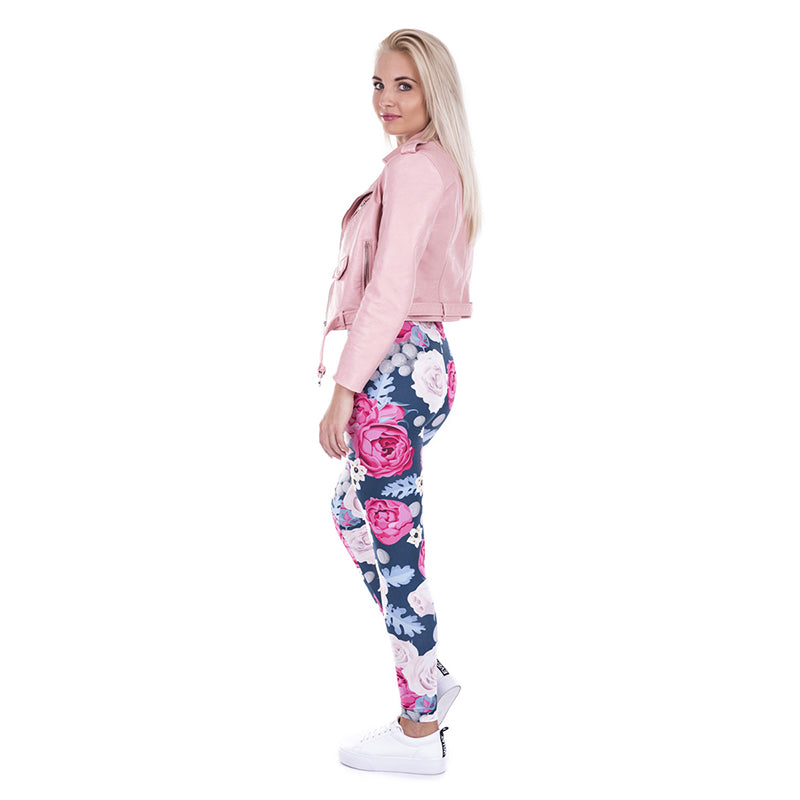 EBAY Amazon Women's WISH Hot Selling Style Peony Print Leggings Yoga Pants