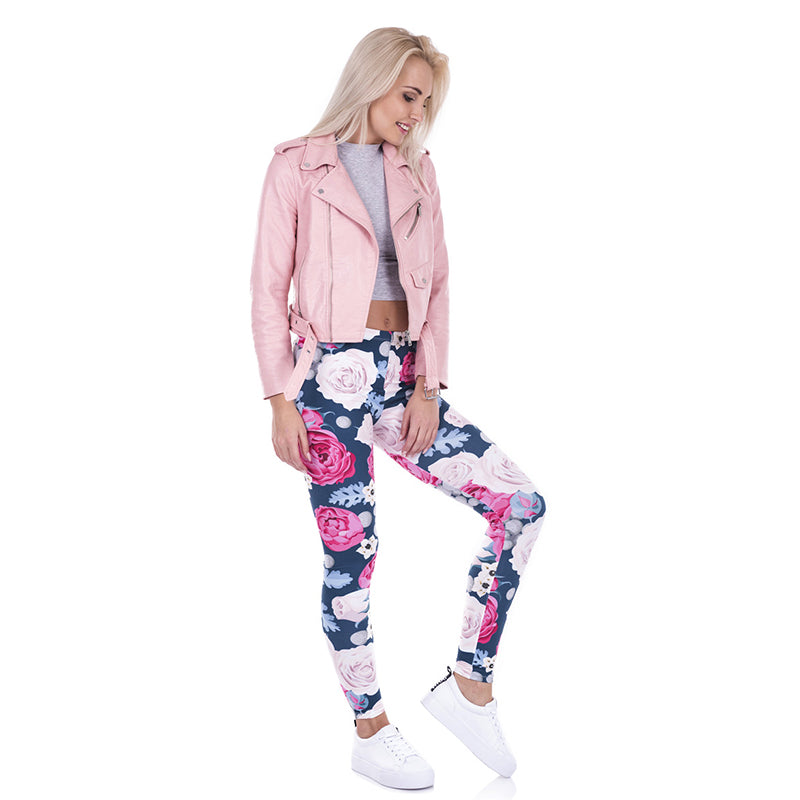 EBAY Amazon Women's WISH Hot Selling Style Peony Print Leggings Yoga Pants