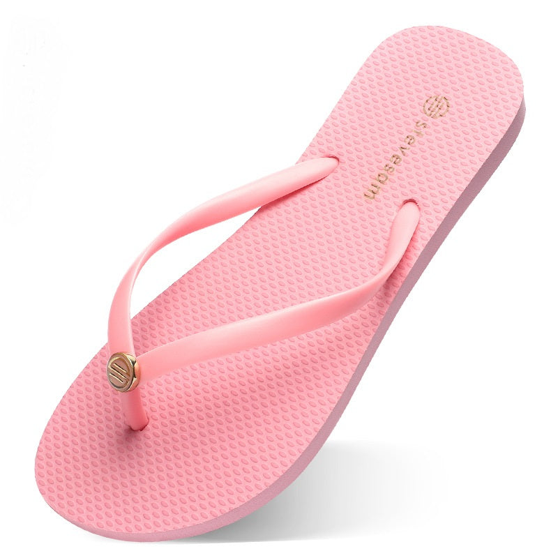 Flip-Flops Women Flat-Heel Non-Slip Beach Slippers