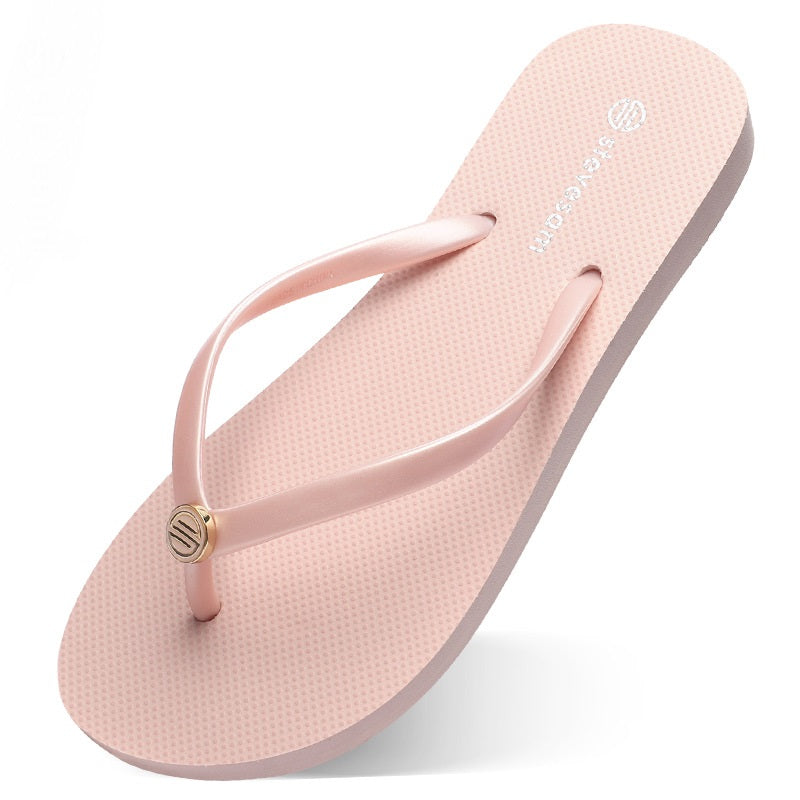Flip-Flops Women Flat-Heel Non-Slip Beach Slippers