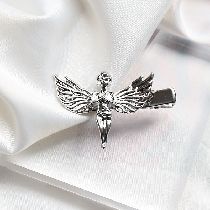 Temperament Metal Hairpin Female Gold And Silver Little Angel Side Clip With Bangs Hairpin