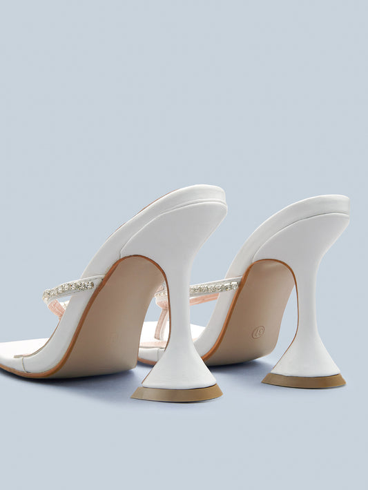 Flip-Toe High-Heel Square Sandals And Slippers