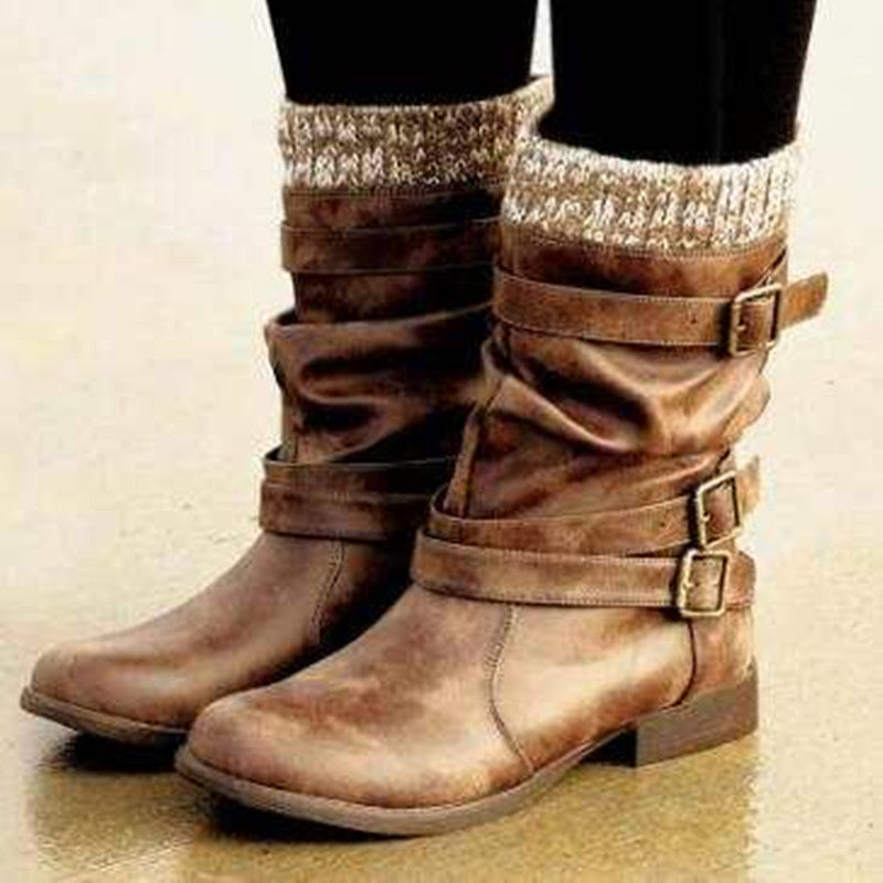 Woolen Thick Heel High Heel Women's Boots