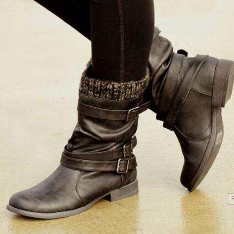 Woolen Thick Heel High Heel Women's Boots