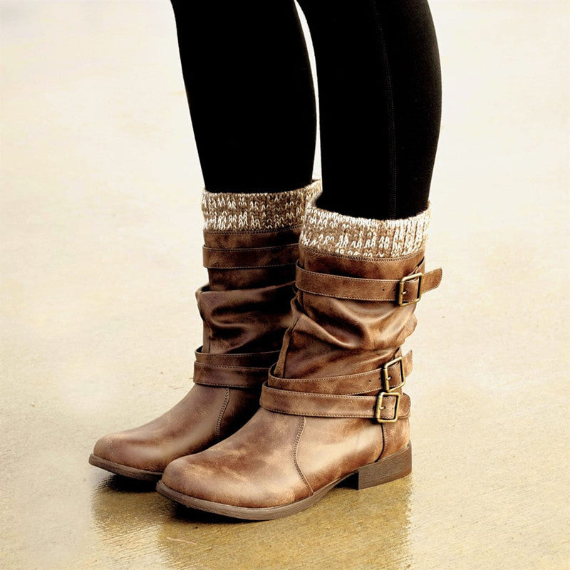Woolen Thick Heel High Heel Women's Boots