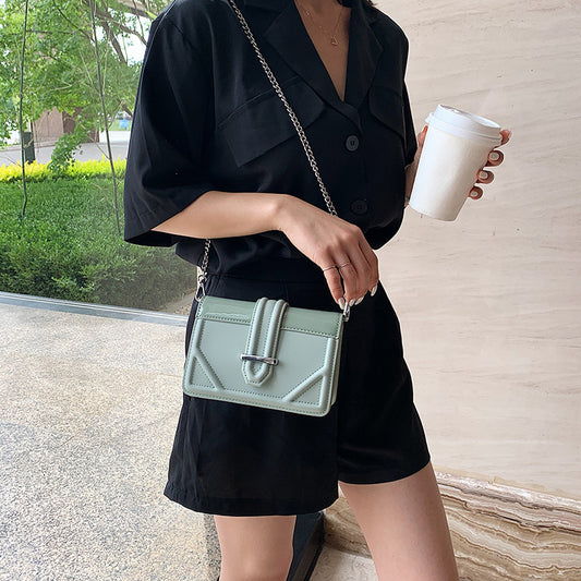 Chain Shoulder Solid Color Small Square Bag