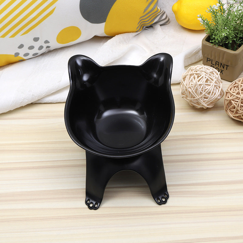 Cartoon Cat Ears Cat Paw Bottom Single Bowl Cat And Dog Pet Food Bowl