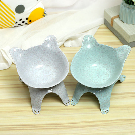 Cartoon Cat Ears Cat Paw Bottom Single Bowl Cat And Dog Pet Food Bowl