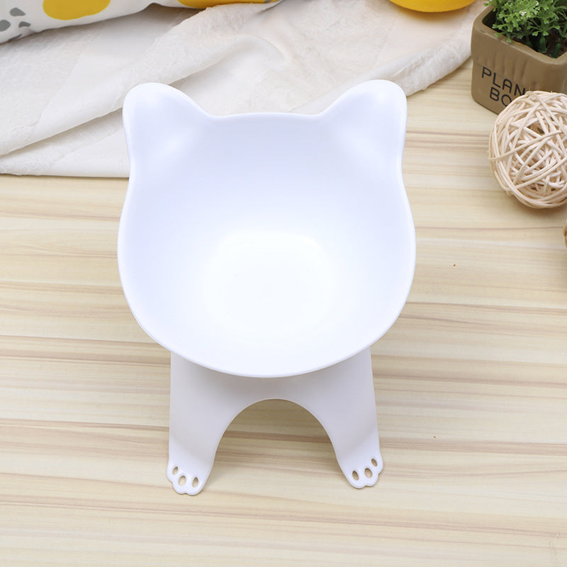 Cartoon Cat Ears Cat Paw Bottom Single Bowl Cat And Dog Pet Food Bowl