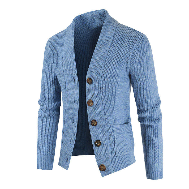 New Men's Sweater Casual Long Sleeved Thick Cardigan