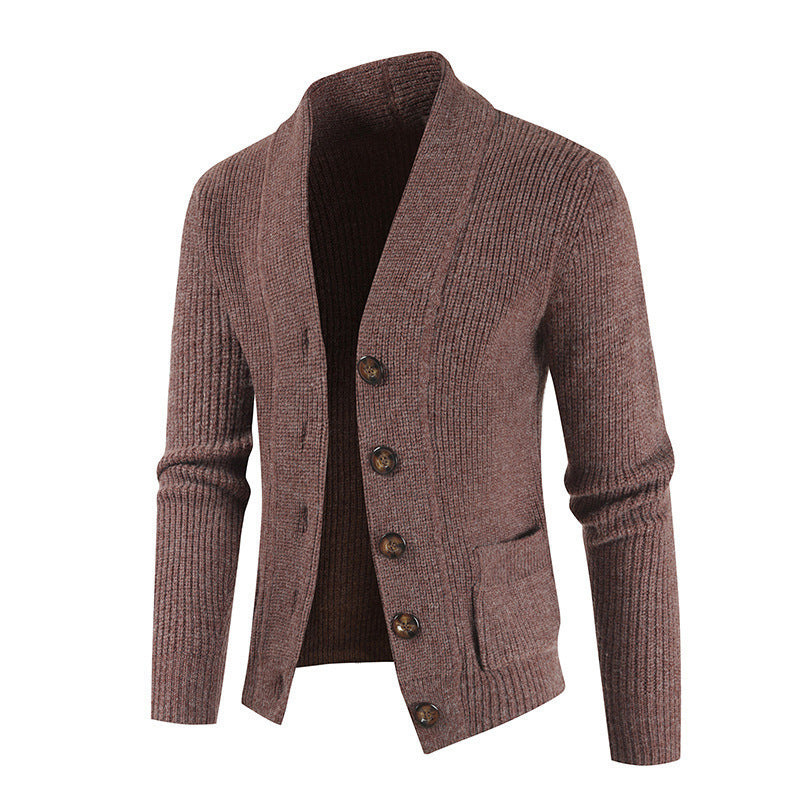 New Men's Sweater Casual Long Sleeved Thick Cardigan