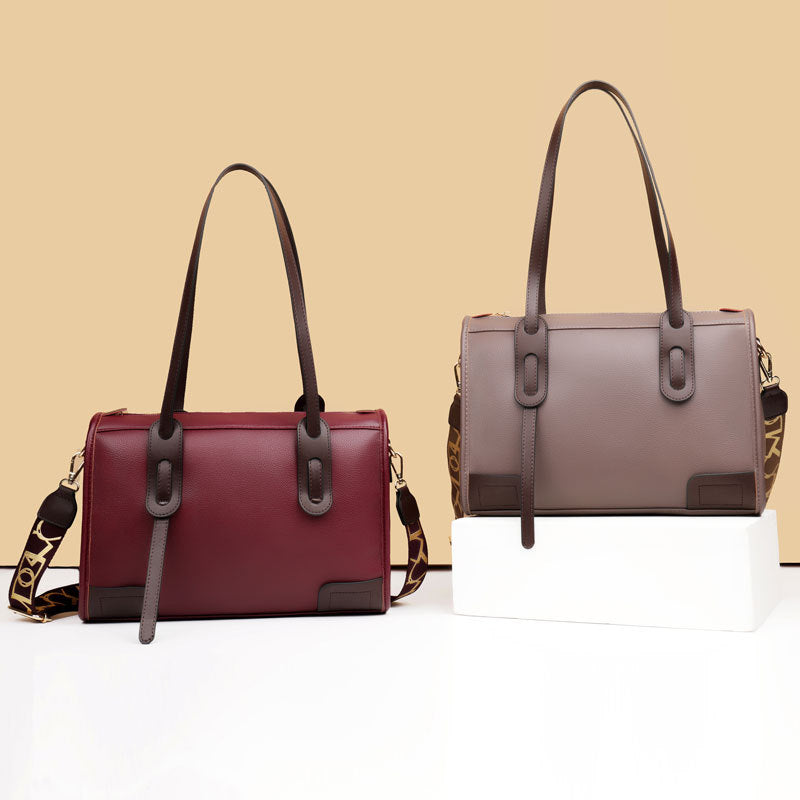 New Fashion Wide Shoulder Strap Large Capacity Contrast Color Portable Messenger Bag