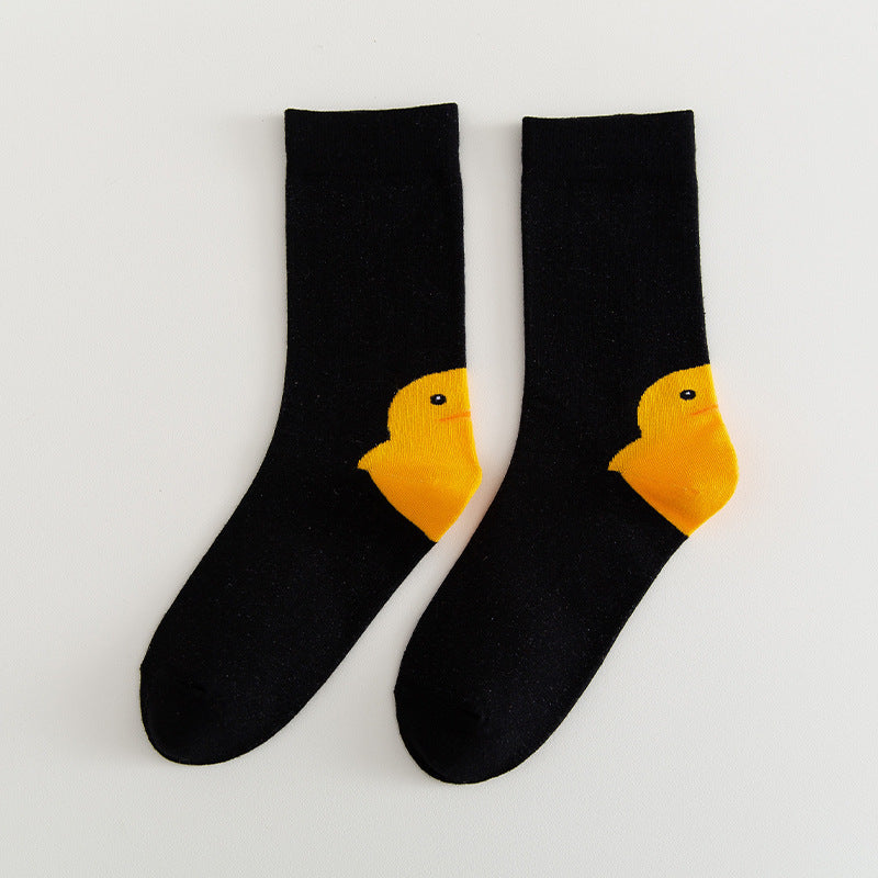 Creative Three-dimensional Duck Women's Cotton All-match Couple In-tube Socks
