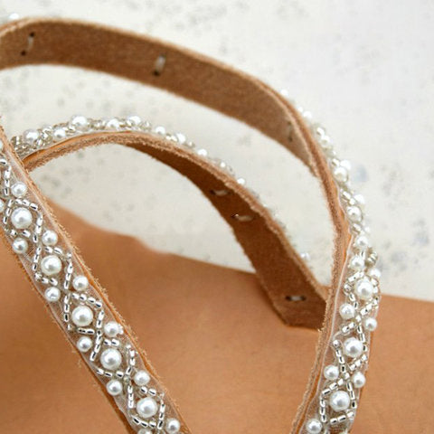 Slip-On Rhinestone Large Size Beach Shoes