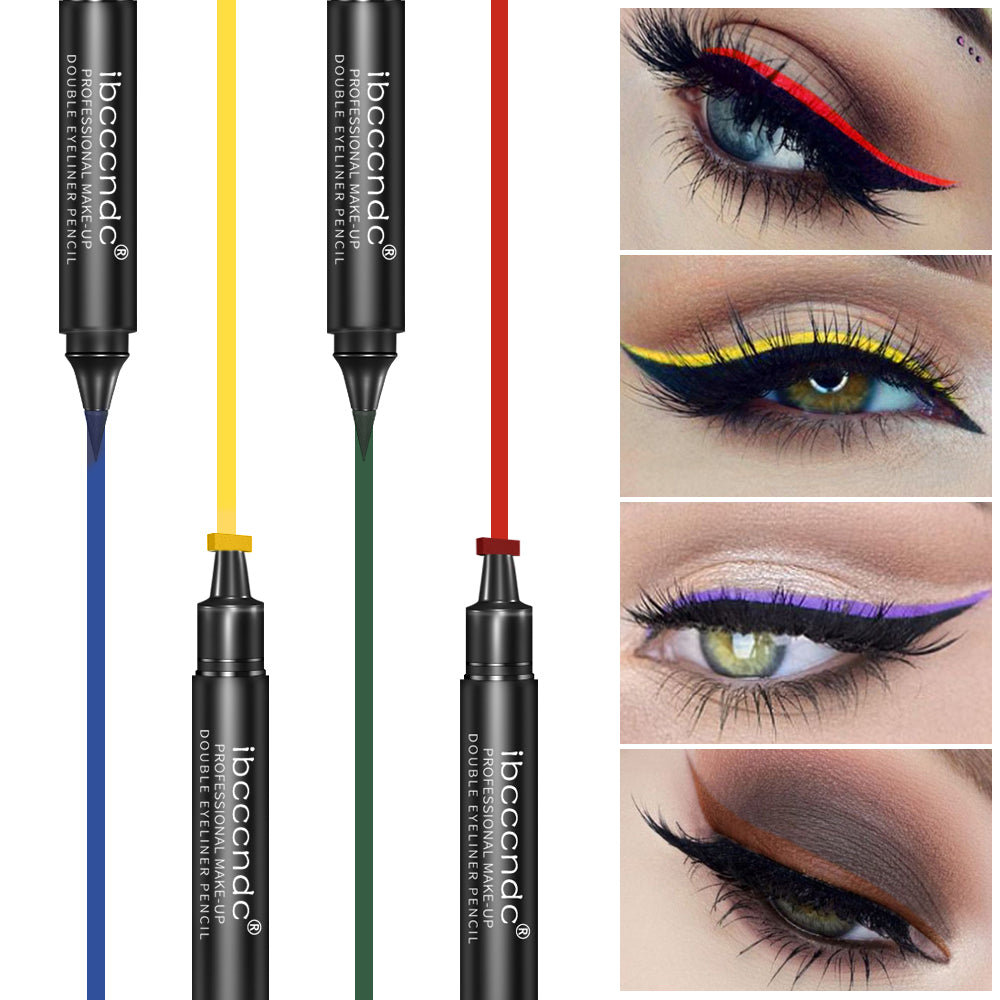 Two-Color Makeup Double-Headed Eyeliner Stamp Pen