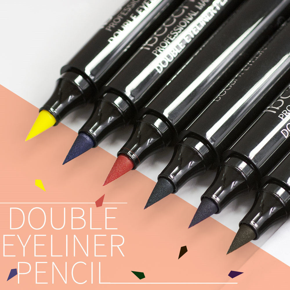 Two-Color Makeup Double-Headed Eyeliner Stamp Pen